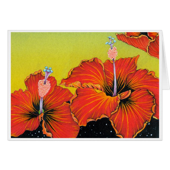 Cartão Flores vermelhas (Frente Horizontal)