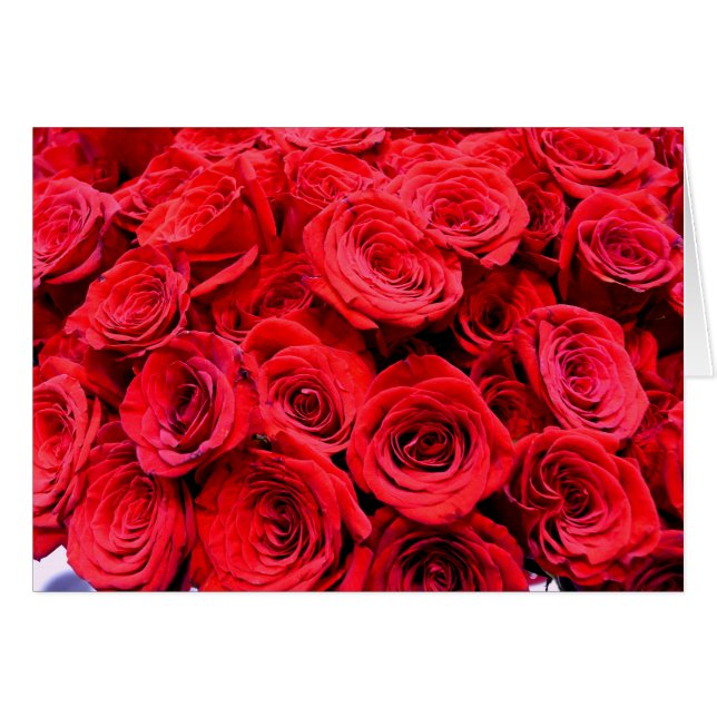 Cartão Flores vermelhas das Rosas vermelhas Elegantes (Frente Horizontal)