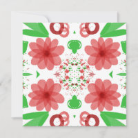 Flores Vermelhas Whimsical Deixam Verdes Em Arte B