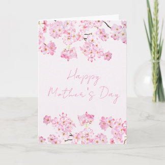 cartão florescente de cereja rosa-dia de as mães f