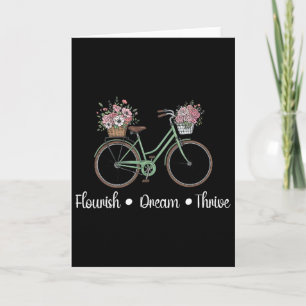Cartão Florescer Sonho Prosperar Floral Bike Sutil 8647 T