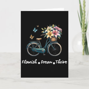 Cartão Florescer Sonho Prosperar Floral Bike Sutil 8647 T