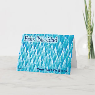 Cartão Floresta Fractal Azul - Natal