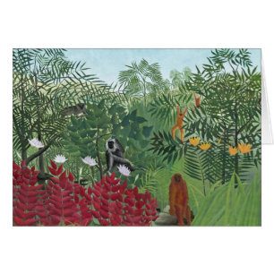 Cartão Floresta tropical com Macaco, 1910 (óleo em