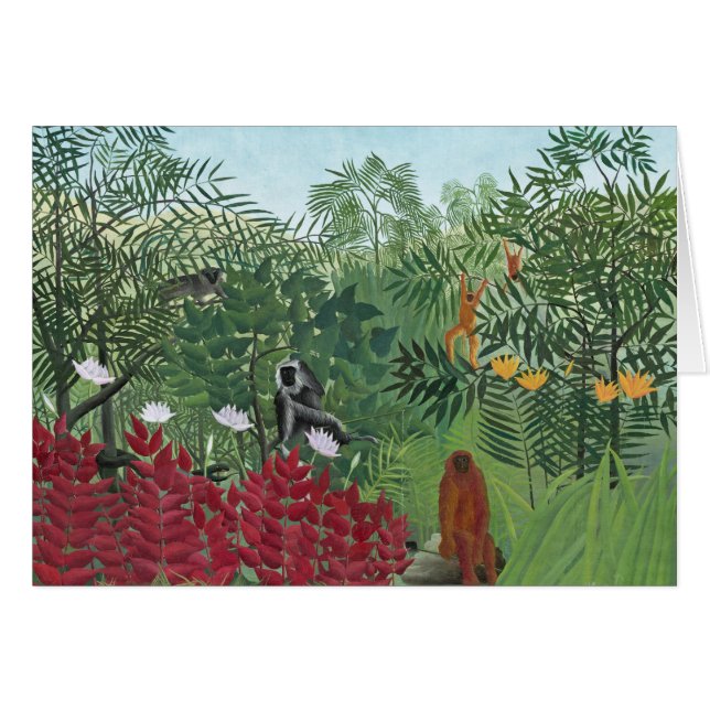 Cartão Floresta Tropical com Macacos, 1910 (óleo na canva (Frente Horizontal)