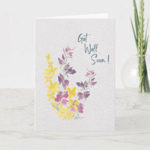 Cartão Floricultura Alegre Rápida Recuperação Aquarela