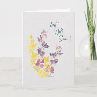 Cartão Floricultura Alegre Rápida Recuperação Aquarela