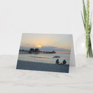 Cartão Florida Beach Sunset Birthday Card w Bible Verse2