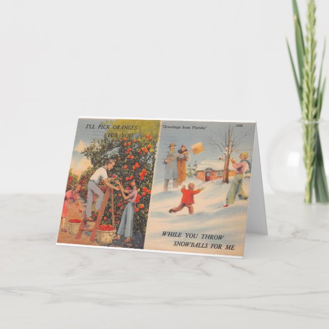 Cartão Flórida no inverno (Frente)