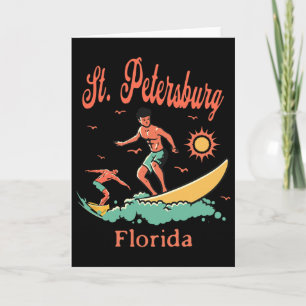 Cartão Flórida St. Petersburg Fl Surfista Surfando Praia