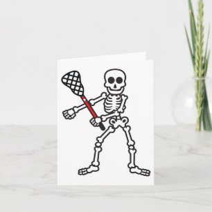 Cartão Flosso Skeleton Lacrosse Player Halloween Costum