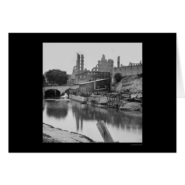 Cartão Flour Mill pelo James River & Richmond, VA 1865 (Frente Horizontal)