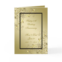 Flourish Gold Black 50th Wedding Anniversary