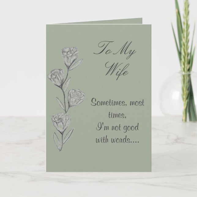 Cartão Flower Art Wife Happy Birthday Card (Frente)