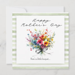 Cartão Flower Bouquet Happy Mother's Day green background