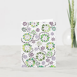Cartão Flower doodle note card