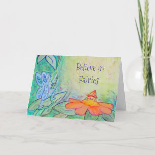 Cartão Flower Fairy Garden Art Greeting Card