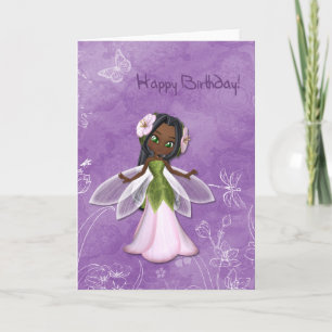 Cartão Flower Fairy Happy Birday