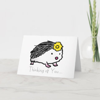 Cartão flower hedgehog, Thinking of You...