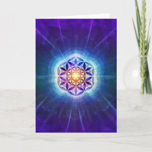 Cartão Flower of Life Rainbow