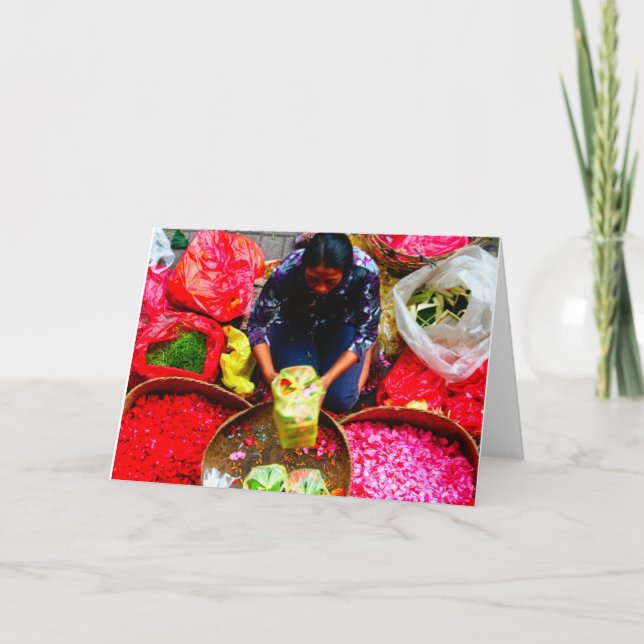 Cartão Flower Petals for Offering, Bali (Frente)