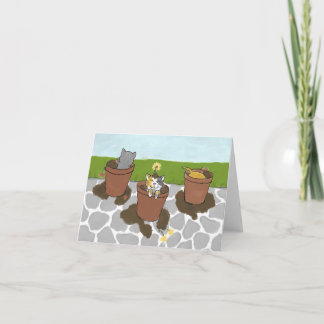 Cartão Flower Pot Kittens Note Card