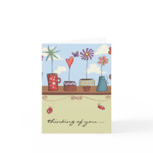 Flower Pots Thinking of You Notecard