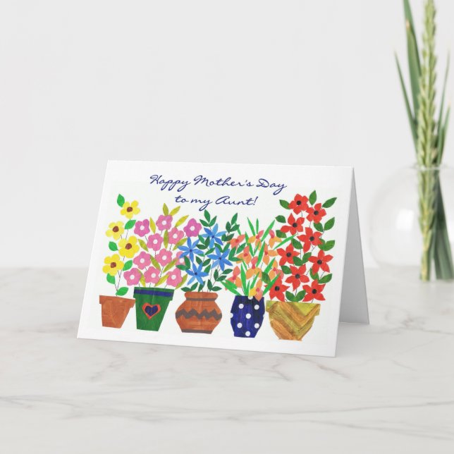 Cartão Flower Power Mother's Day Card for an Aunt (Frente)
