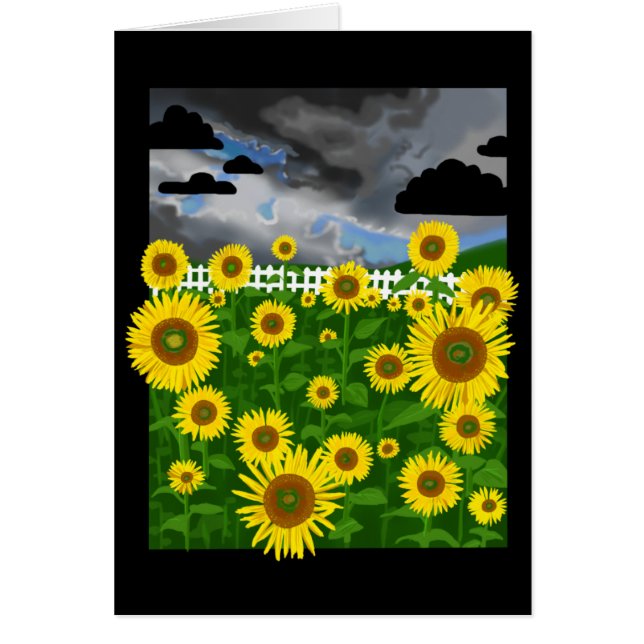 Cartão Flower Power ~Sunflowers~ Blank Note Card (Frente)