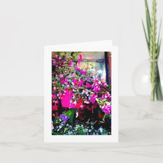 Cartão Flower Shop in Paris France Art Print Note Card