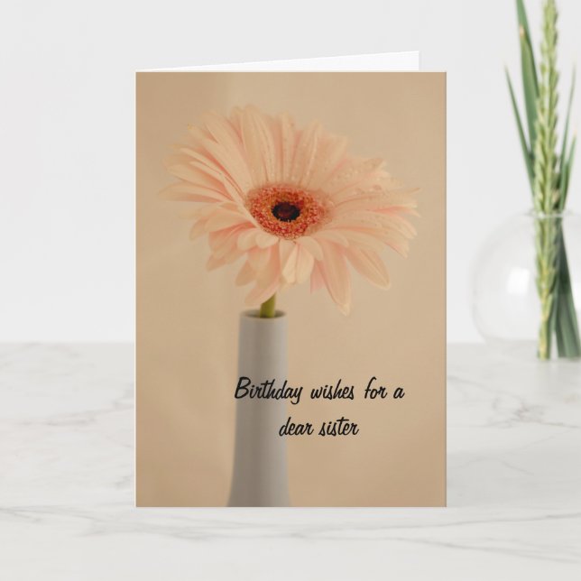 Cartão Flower Vase Sister Birthday Card (Frente)