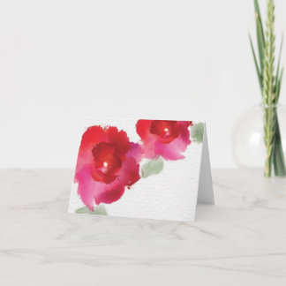 Cartão Flower watercolor blank note card.