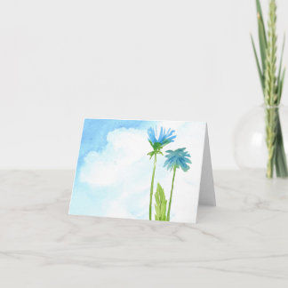 Cartão Flower watercolor blank note card.