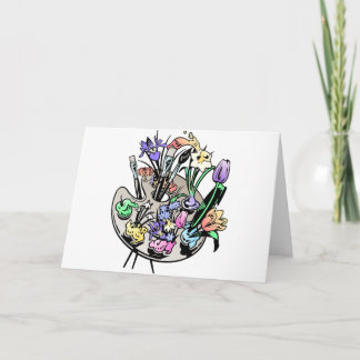 Cartão FLowers and Artist Palette
