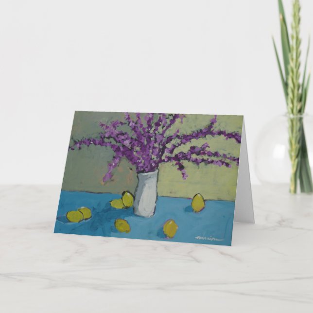 Cartão Flowers in Vase Greeting Card . Flowers & Lemons (Frente)