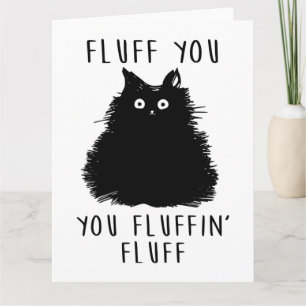 Cartão Fluff Você Desenho De Gato Preto