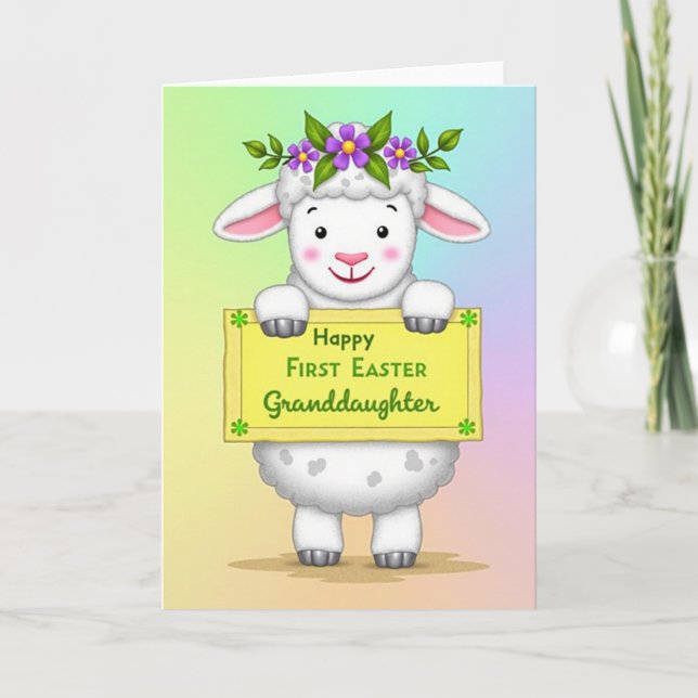 Cartão Fluffy Lamb Easter Message Card (Frente)