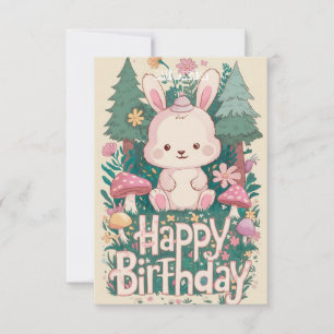 Cartão Fluffy Saudação Noivado Digital Bunny