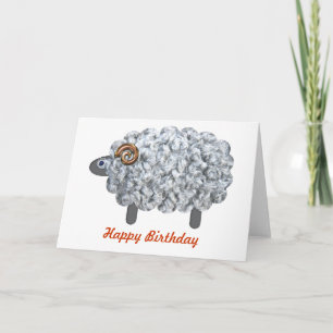 Cartão Fluffy Sheep Birthday