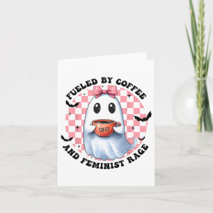 Cartão Fluído Por Café E Arco Fantasma Feminista