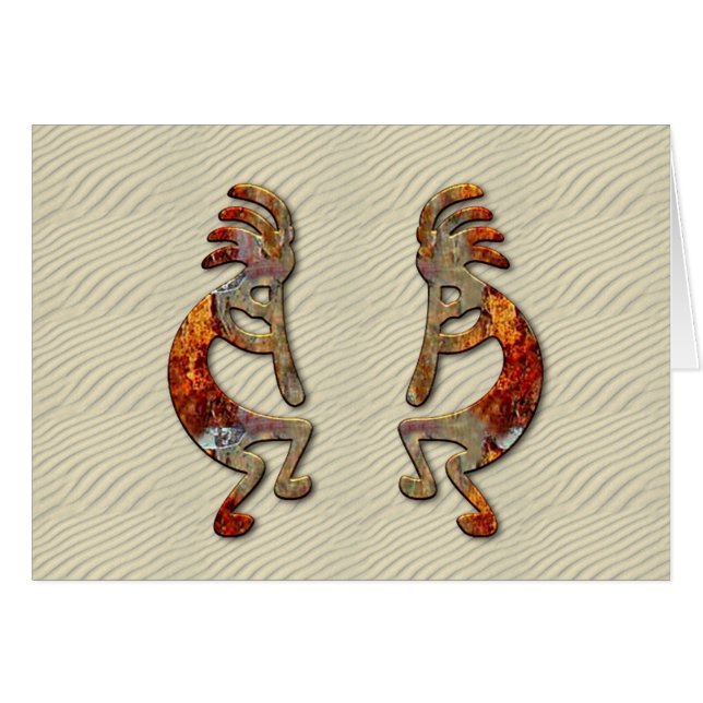 Cartão "Flute de Kokopelli" (Frente Horizontal)