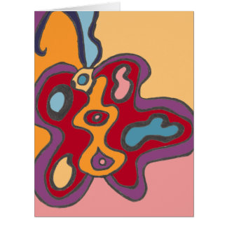 Cartão Flutterfly vermelha