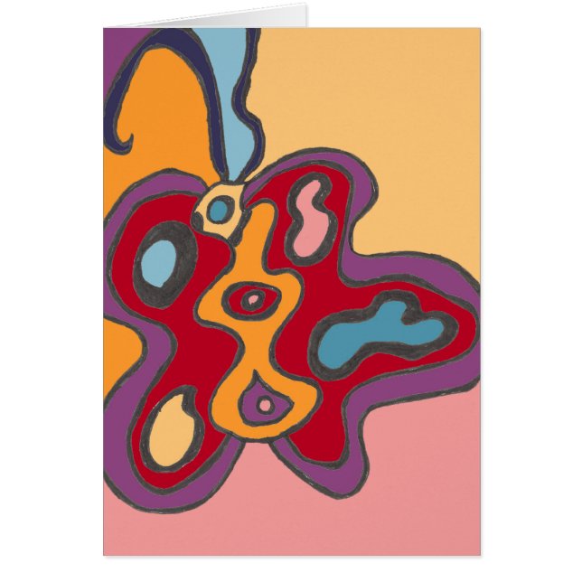 Cartão Flutterfly vermelha (Frente)