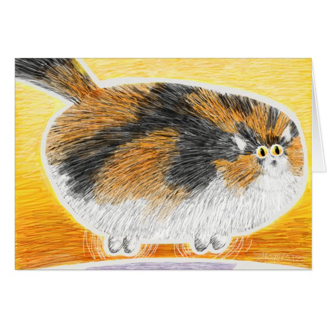Cartão Flutuação do gato de chita (Frente Horizontal)