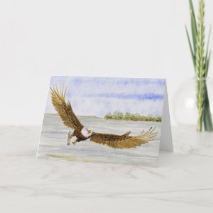Cartão 'Fly Fishing-Bald Eagle'