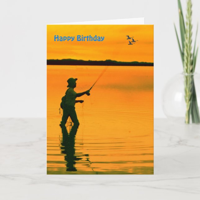 Cartão Fly Fishing image for Birthday-Greeting-Card (Frente)