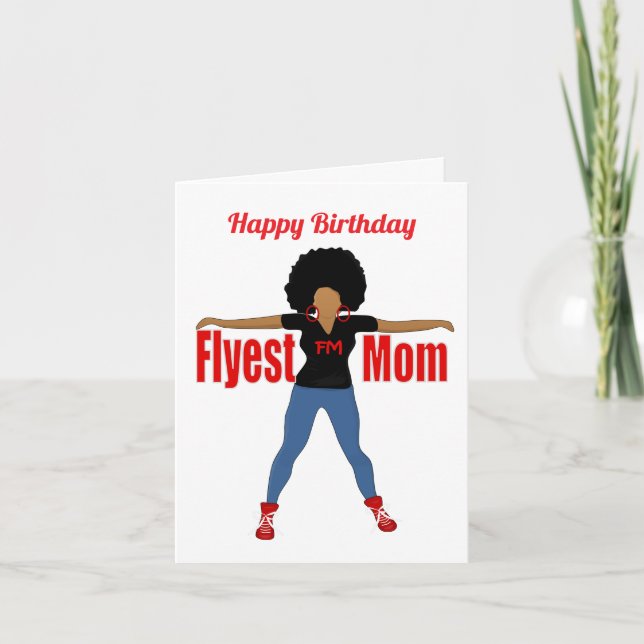 Cartão Flyest Mom African American Birthday Card (Frente)