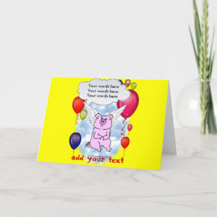 Cartão Flying Pig Birthday