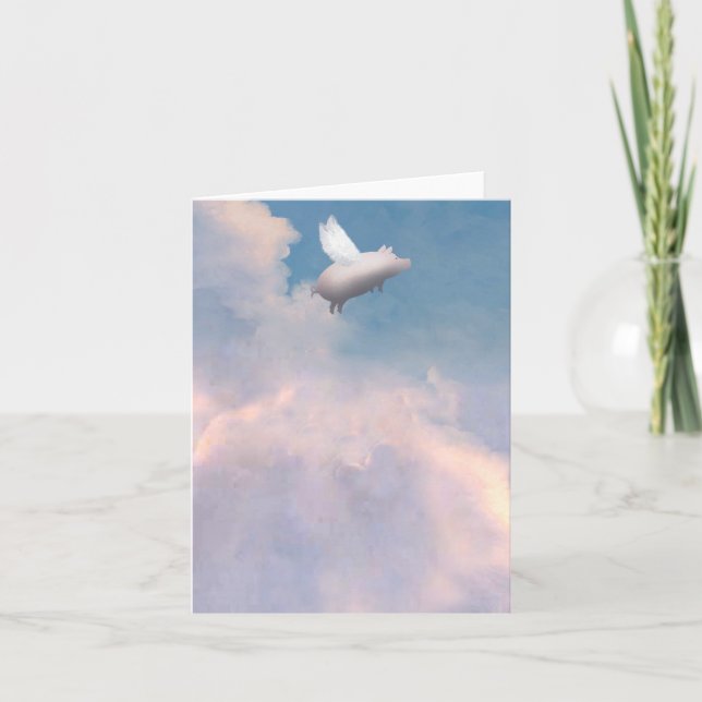 Cartão flying pig note cards (Frente)