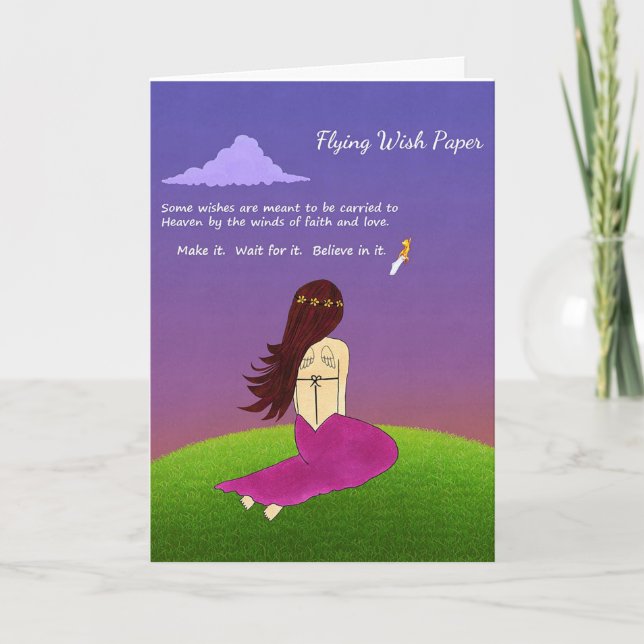 Cartão Flying Wish Paper Greeting Card (Frente)